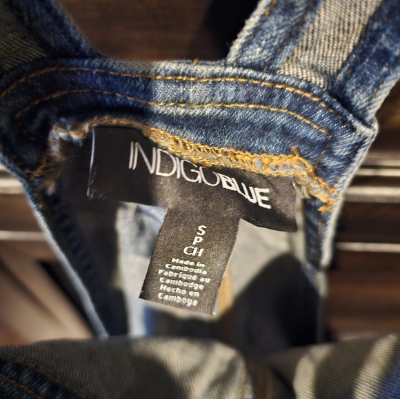 Maternity Indigo Blue Denim Jumpsuit - Picture 2 of 2